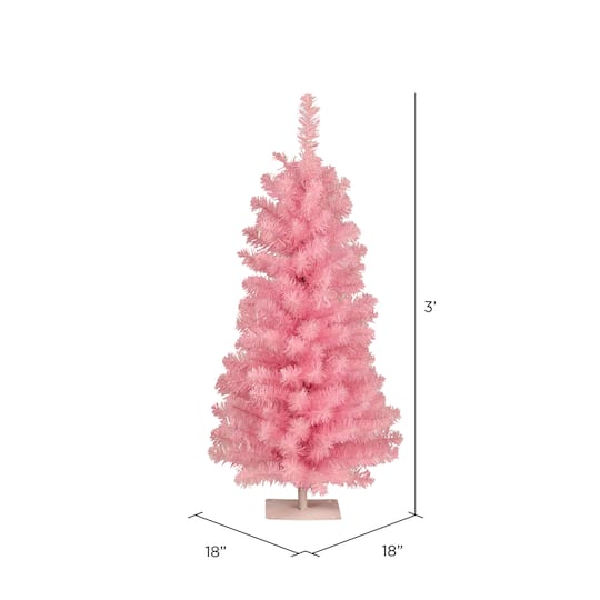 3ft. Unlit Pink Pine Artificial Christmas Tree